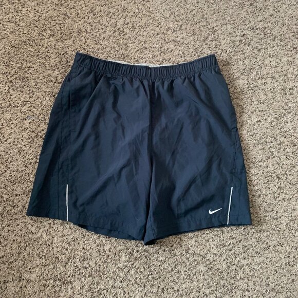 Nike Mens Navy Blue Dri-FIT Athletic Running Shorts Size L - Picture 1 of 6